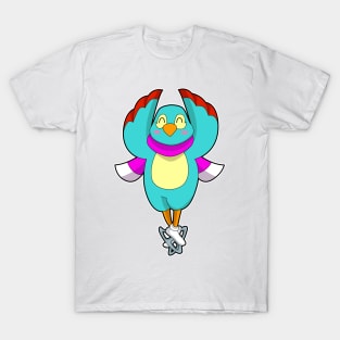 Bird at Ice skating with Ice skates T-Shirt